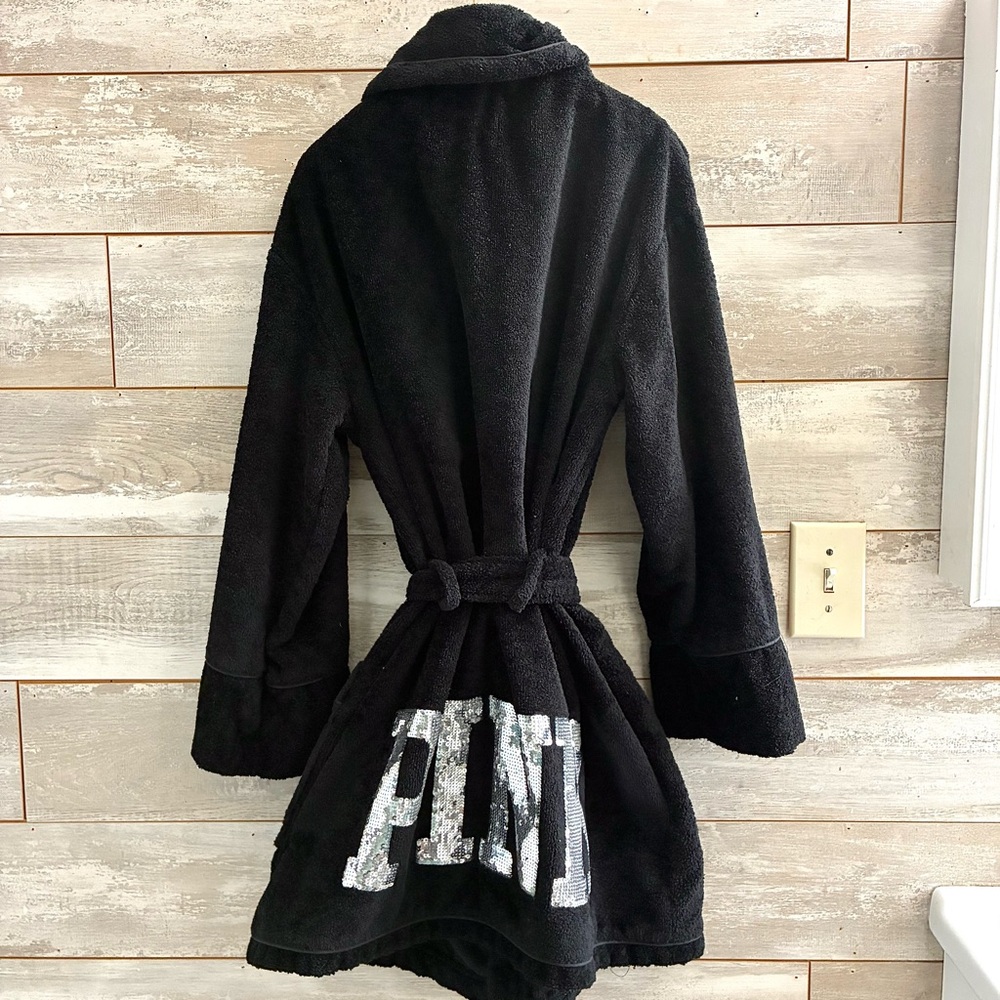 VINTAGE Victoria's Secret PINK Y2K Bling Sequin Sherpa Robe